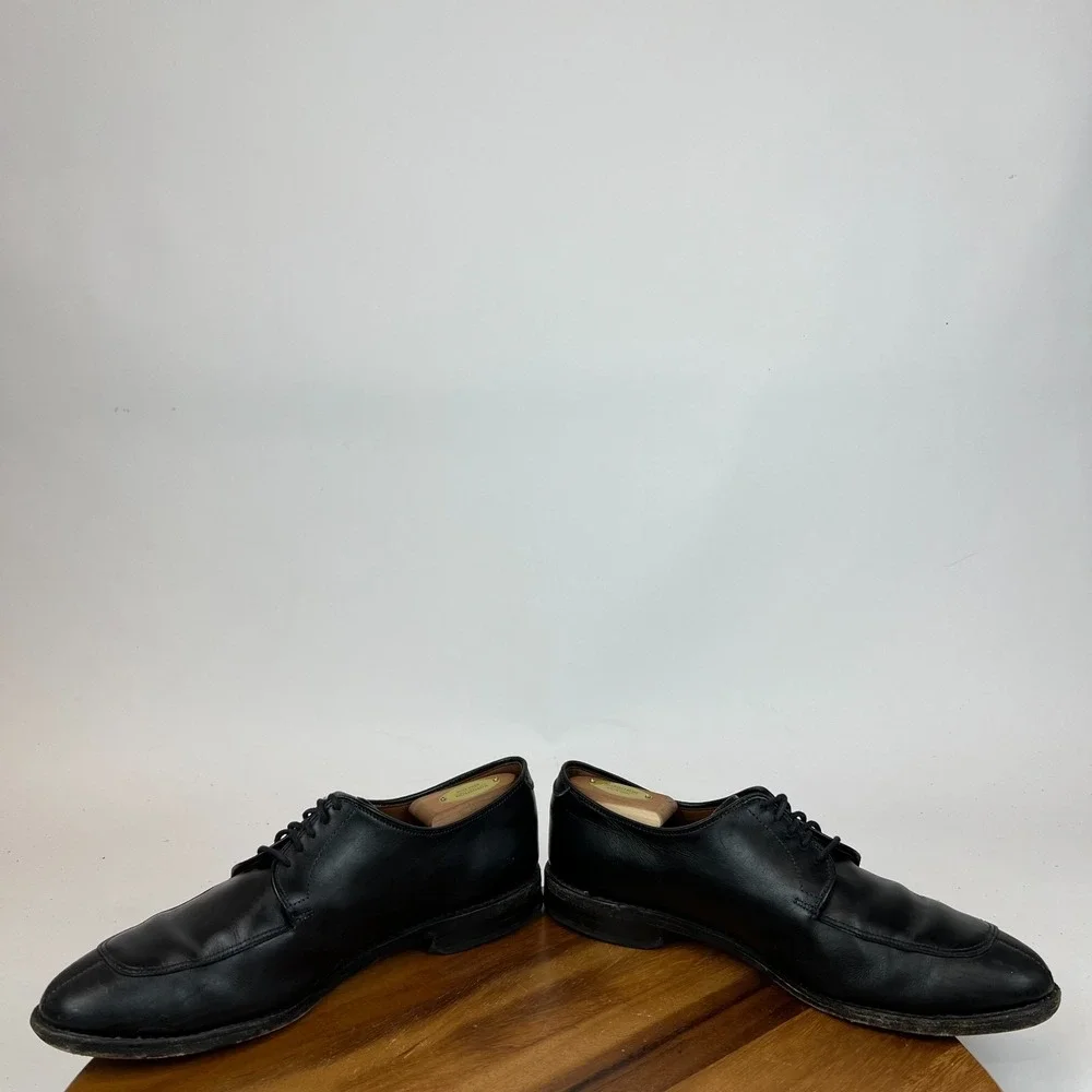 Mens Allen Edmonds Delray Black Leather Split‎ Toe Oxford Dress Shoes Size 9.5 E